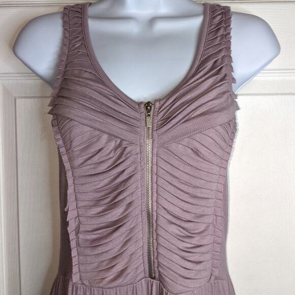 Kensie Purple Lavender Ruched Shirred Bodice Front Zipper Dress XS - Picture 7 of 15